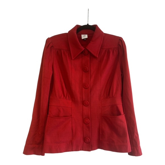 CAbi Jackets & Blazers - Cabi #3906 Women's Spencer Jacket Size Small Red Valentine Career Button Up
